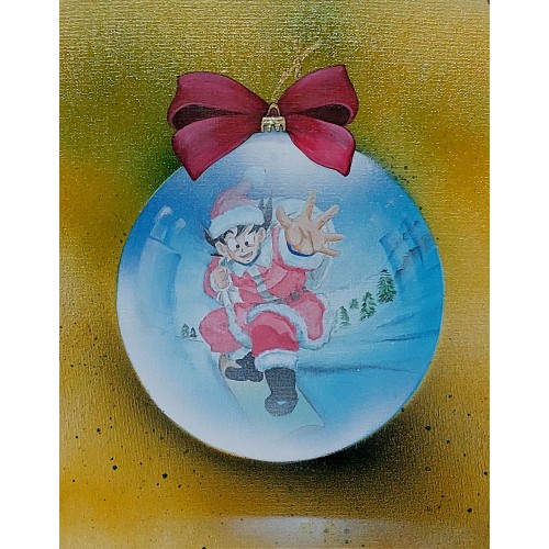 Goku Christmass Ball Canvas Board Painting