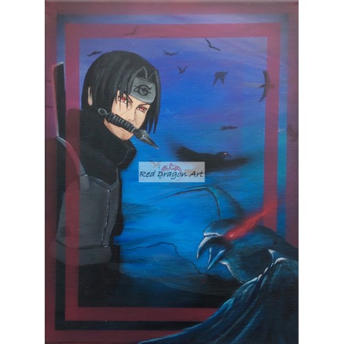 Naruto Itachi Crow Canvas Print