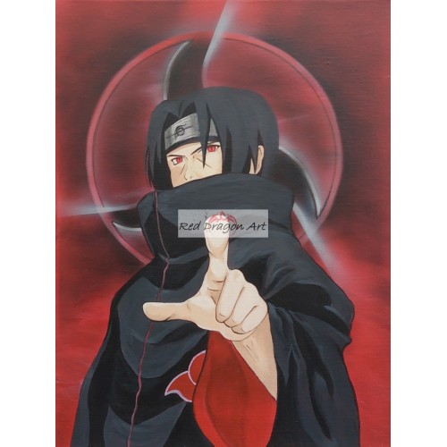 Naruto Itachi Red Canvas Print